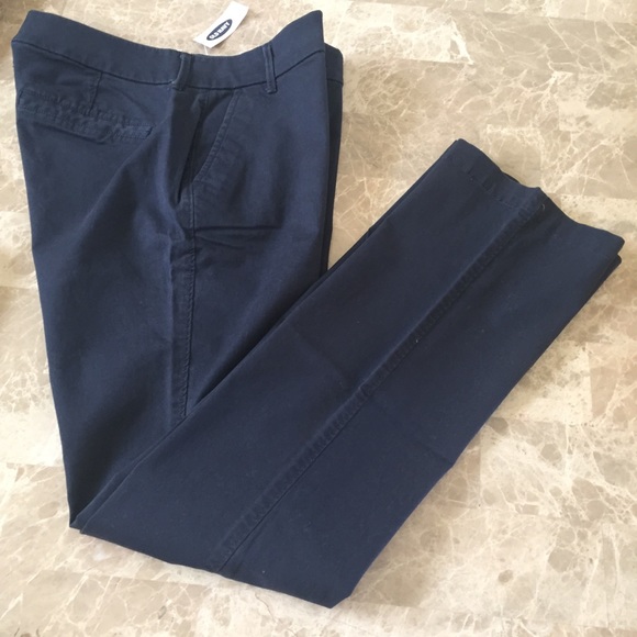 NEW OLD NAVY BOOT CUT KHAKIS PANTS SZ 6 WOMENS BLUE - Picture 4 of 7